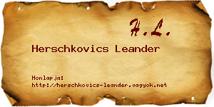 Herschkovics Leander névjegykártya